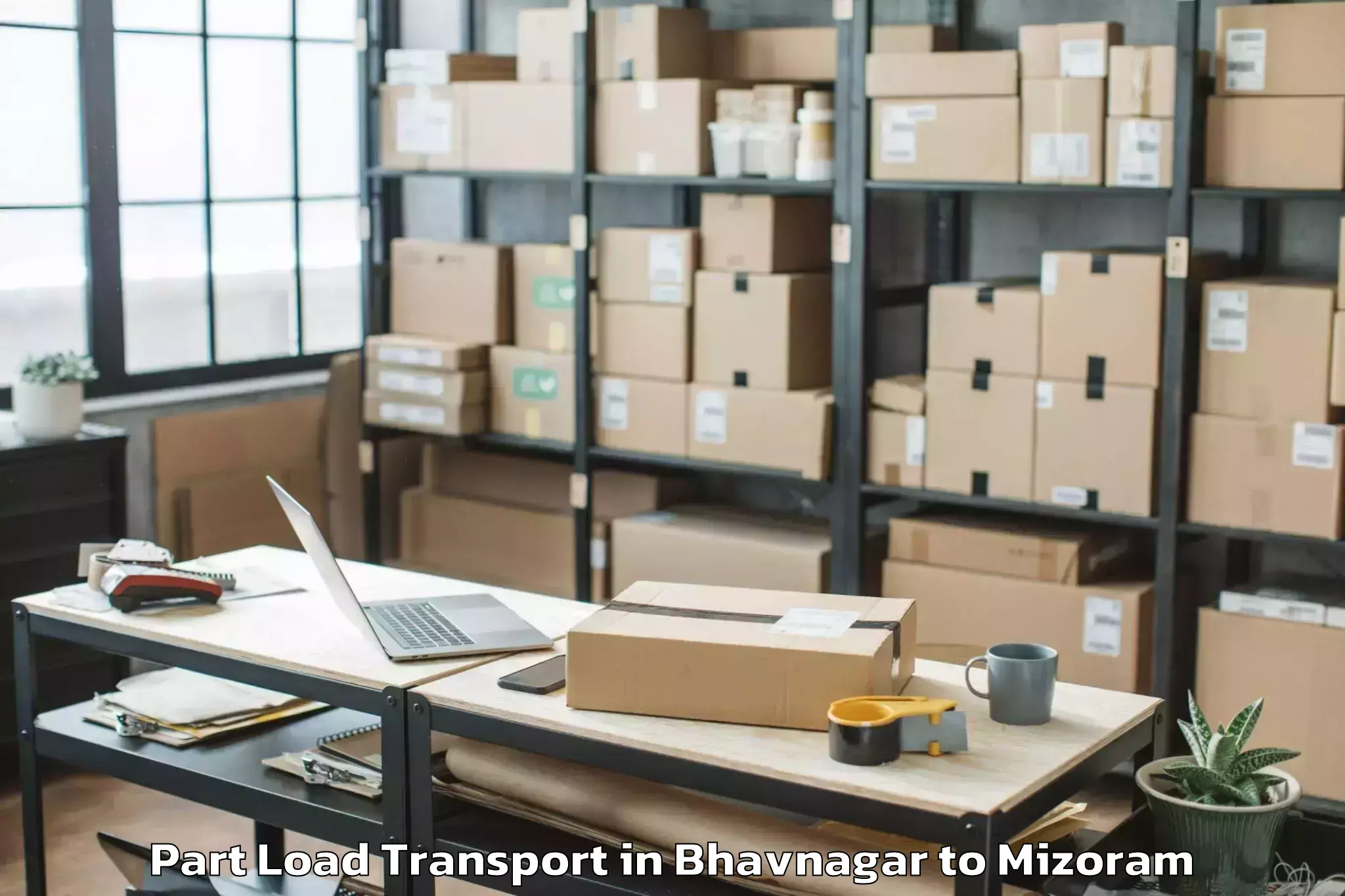 Book Bhavnagar to Lawngtlai Part Load Transport Online